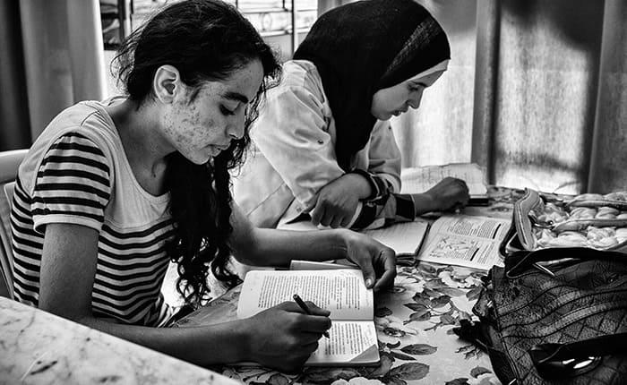 Students studying