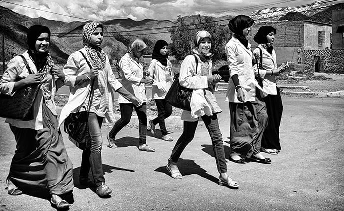 Students on the way to school